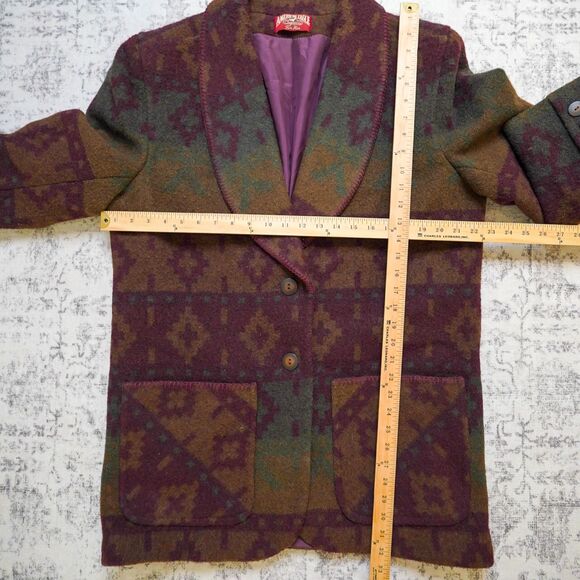 American Eagle Wool Boho Southwest Aztec Blazer Jacket Coat - Women's Large - Picture 7 of 8